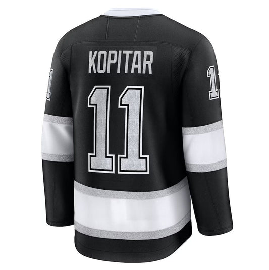 LA.Kings #11 Anze Kopitar Fanatics Home Premium Jersey - Black Stitched American Hockey Jersey UNEC