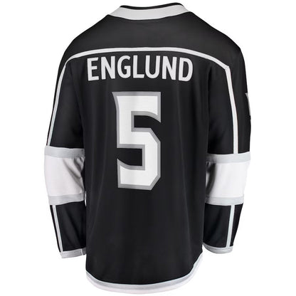 LA.Kings #5 Andreas Englund Fanatics Home Premier Breakaway Player Jersey - Black Stitched American Hockey Jersey UNEC