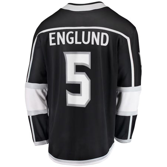 LA.Kings #5 Andreas Englund Fanatics Home Premier Breakaway Player Jersey - Black Stitched American Hockey Jersey UNEC
