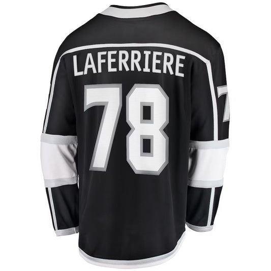 LA.Kings #78 Alex Laferriere Fanatics Home Premier Breakaway Player Jersey - Black Stitched American Hockey Jersey UNEC