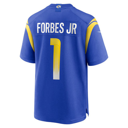 LA.Rams #1 Emmanuel Forbes Jr. Royal Team Game Stitched American Football Jerseys