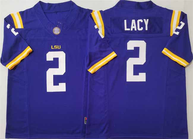 L.Tigers #2 Kyren Lacy Purple F.U.S.E. Stitched American College Jerseys