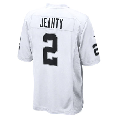LV.Raiders #2 Ashton Jeanty White Game American Football Jerseys