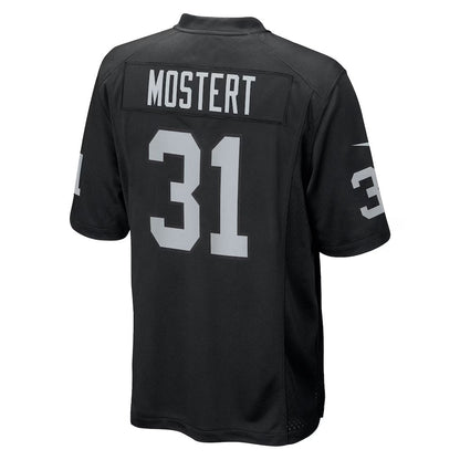 LV.Raiders #31 Raheem Mostert Black Team Game American Football Jerseys