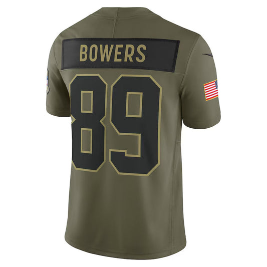 LV.Raiders #89 Brock Bowers Olive 2025 Salute to Service Limited American Football Jerseys