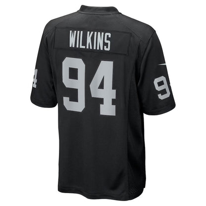 LV.Raiders #94 Christian Wilkins Black Team Game American Football Jerseys