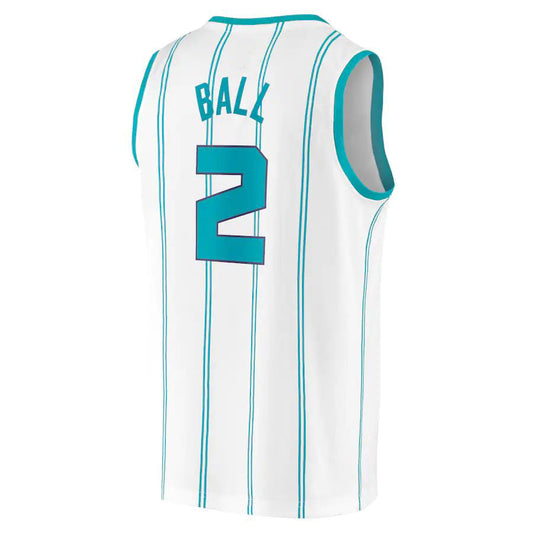 C.Hornets #2 LaMelo Ball Fanatics Branded 2020-21 Fast Break Replica Player Jersey Association Edition White Stitched American Basketball Jersey UNEC