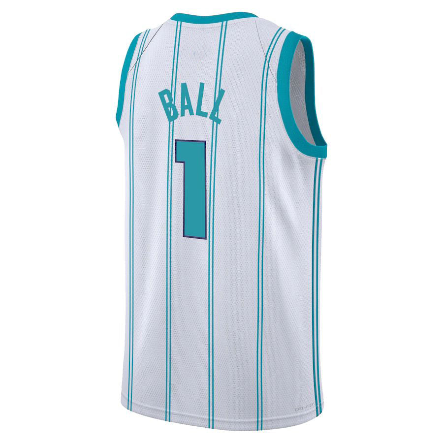 C.Hornets #1 LaMelo Ball Jordan Brand 2021-22 Swingman Jersey Association Edition White Stitched American Basketball Jersey UNEC