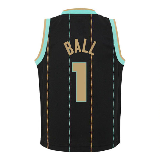 C.Hornets #1 LaMelo Ball Jordan Brand Preschool 2022-23 Replica Jersey City Edition Black Stitched American Basketball Jersey UNEC