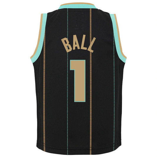 C.Hornets #1 LaMelo Ball Jordan Brand Toddler 2022-23 Replica Jersey City Edition Black Stitched American Basketball Jersey UNEC