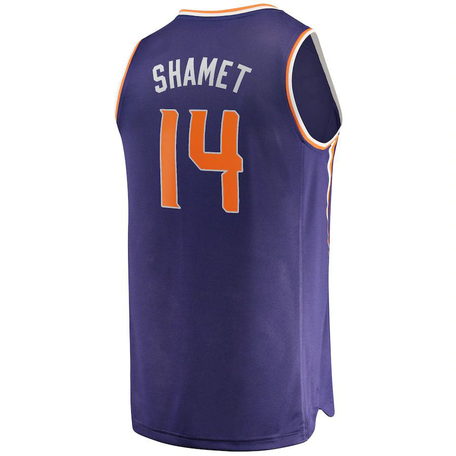 P.Suns #14 Landry Shamet Fanatics Branded  2021-22 Fast Break Replica Jersey Icon Edition Purple Stitched American Basketball Jersey UNEC