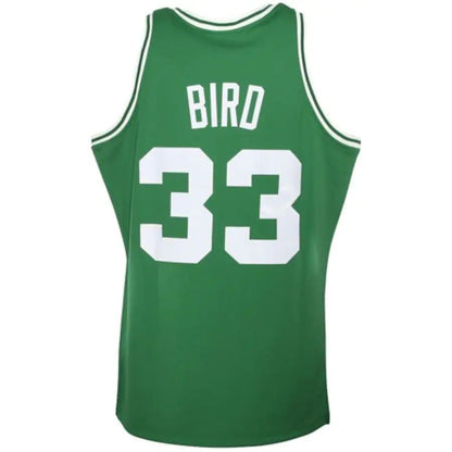 B.Celtics #33 Larry Bird Mitchell & Ness 1985-86 Hardwood Classics Authentic Jersey Kelly Green Stitched American Basketball Jersey UNEC