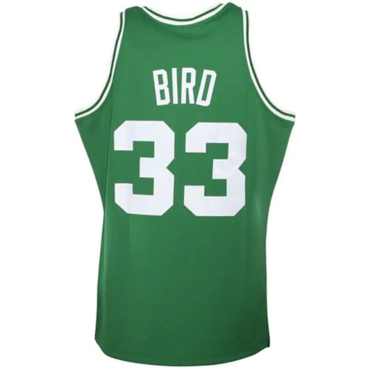 B.Celtics #33 Larry Bird Mitchell & Ness 1985-86 Hardwood Classics Authentic Jersey Kelly Green Stitched American Basketball Jersey UNEC