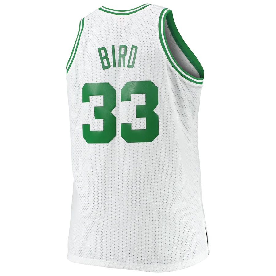 B.Celtics #33 Larry Bird Mitchell & Ness Big & Tall 1985-86 Hardwood Classics Swingman Jersey White Stitched American Basketball Jersey UNEC