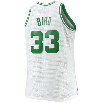 B.Celtics #33 Larry Bird Mitchell & Ness Big & Tall 1985-86 Hardwood Classics Swingman Jersey White Stitched American Basketball Jersey UNEC
