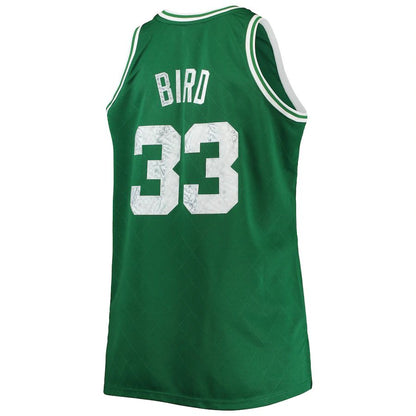 B.Celtics #33 Larry Bird Mitchell & Ness Big & Tall 1985-86 75th Anniversary Diamond Swingman Jersey Kelly Green Stitched American Basketball Jersey UNEC