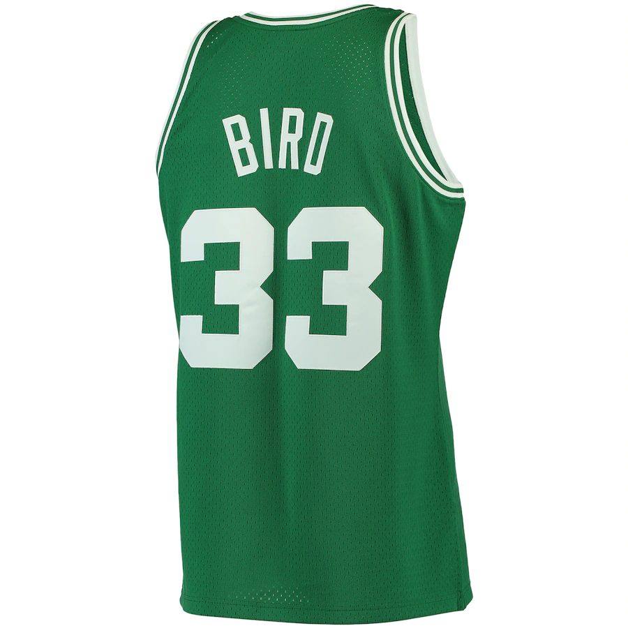 B.Celtics #33 Larry Bird Mitchell & Ness Big & Tall Hardwood Classics Jersey Kelly Green Stitched American Basketball Jersey UNEC