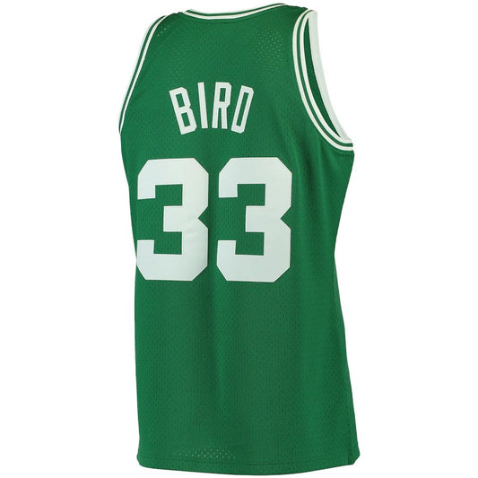 B.Celtics #33 Larry Bird Mitchell & Ness Big & Tall Hardwood Classics Jersey Kelly Green Stitched American Basketball Jersey UNEC