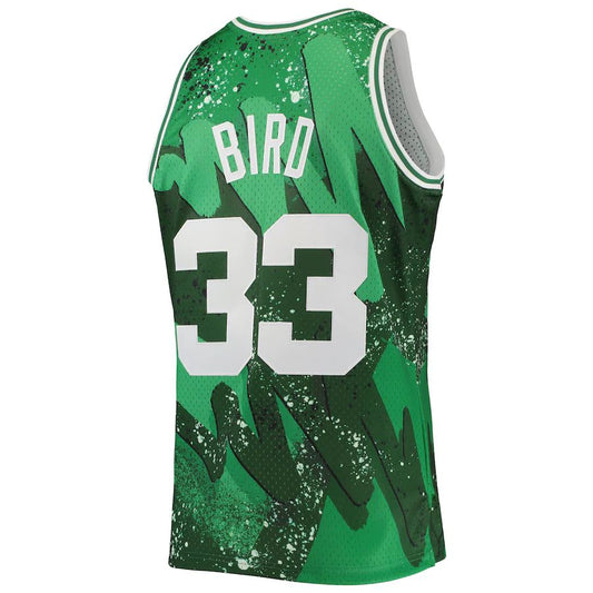 B.Celtics #33 Larry Bird Mitchell & Ness Hardwood Classics 1985-86 Hyper Hoops Swingman Jersey Kelly Green Stitched American Basketball Jersey UNEC
