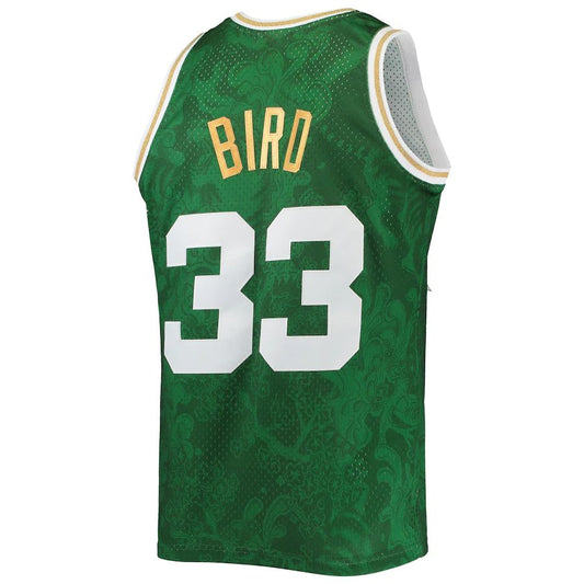 B.Celtics #33 Larry Bird Mitchell & Ness Hardwood Classics 1985-86 Lunar New Year Swingman Jersey Kelly Green Stitched American Basketball Jersey UNEC