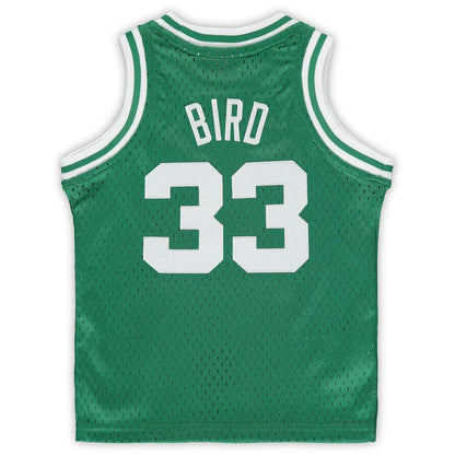 B.Celtics #33 Larry Bird Mitchell & Ness Infant 1985-86 Hardwood Classics Retired Player Jersey Kelly Green Stitched American Basketball Jersey UNEC