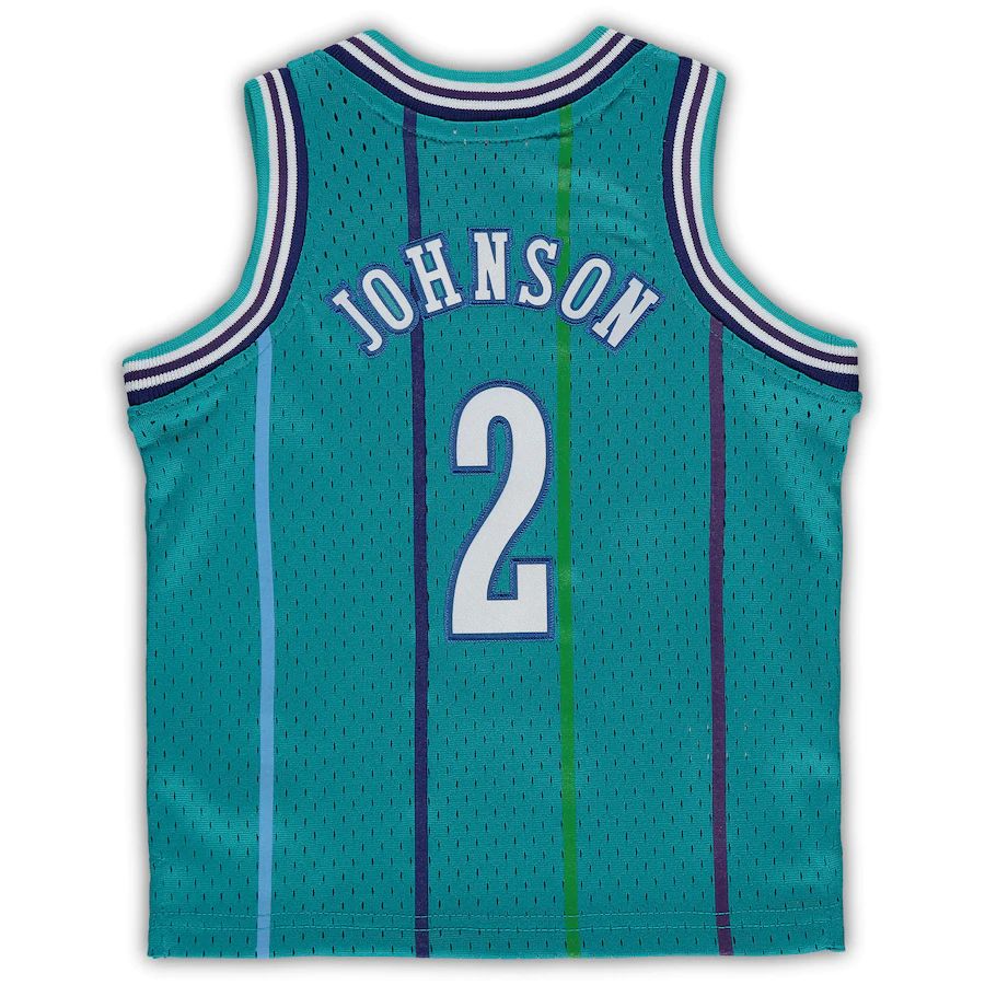C.Hornets #2 Larry Johnson Mitchell & Ness Infant 1992-93 Hardwood Classics Retired Player Jersey Teal Stitched American Basketball Jersey UNEC