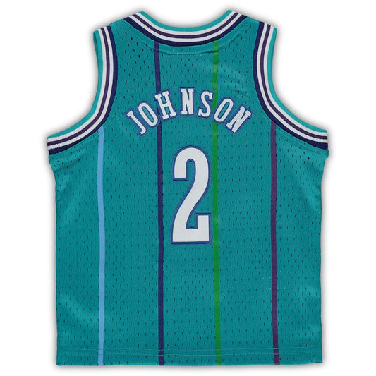 C.Hornets #2 Larry Johnson Mitchell & Ness Infant 1992-93 Hardwood Classics Retired Player Jersey Teal Stitched American Basketball Jersey UNEC
