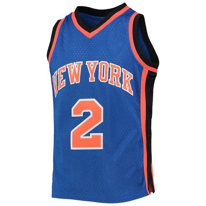 NY.Knicks #2 Larry Johnson Mitchell & Ness 1998-99 Hardwood Classics Swingman Jersey Blue Stitched American Basketball Jersey UNEC