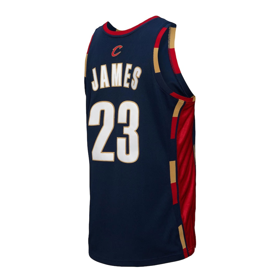 C.Cavaliers #23 LeBron James Mitchell & Ness 2008-09 Hardwood Classics Authentic Jersey Navy Stitched American Basketball Jersey UNEC