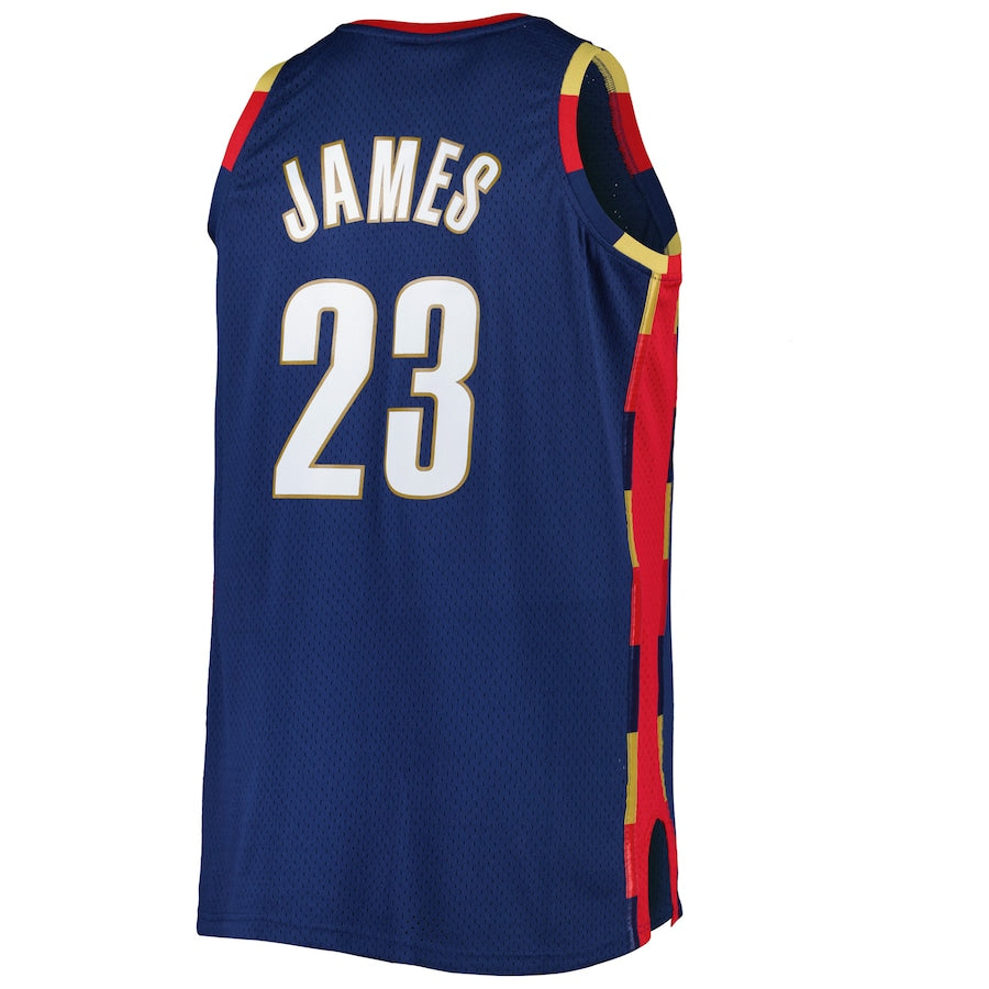C.Cavaliers #23 LeBron James Mitchell & Ness Big & Tall Hardwood Classics 2008-09 Swingman Jersey Navy Stitched American Basketball Jersey UNEC