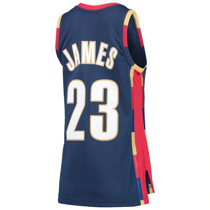 C.Cavaliers #23 LeBron James Mitchell & Ness Hardwood Classics Swingman Jersey Navy Stitched American Basketball Jersey UNEC