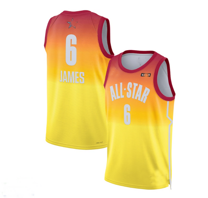 #6 LeBron James 2023 All-Star Game Swingman Jersey - Orange Stitched American Basketball Jersey UNEC