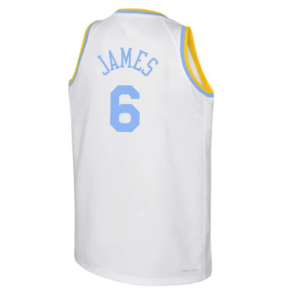 LA.Lakers #6 LeBron James 2022-23 Swingman Jersey White Classic Edition Stitched American Basketball Jersey UNEC