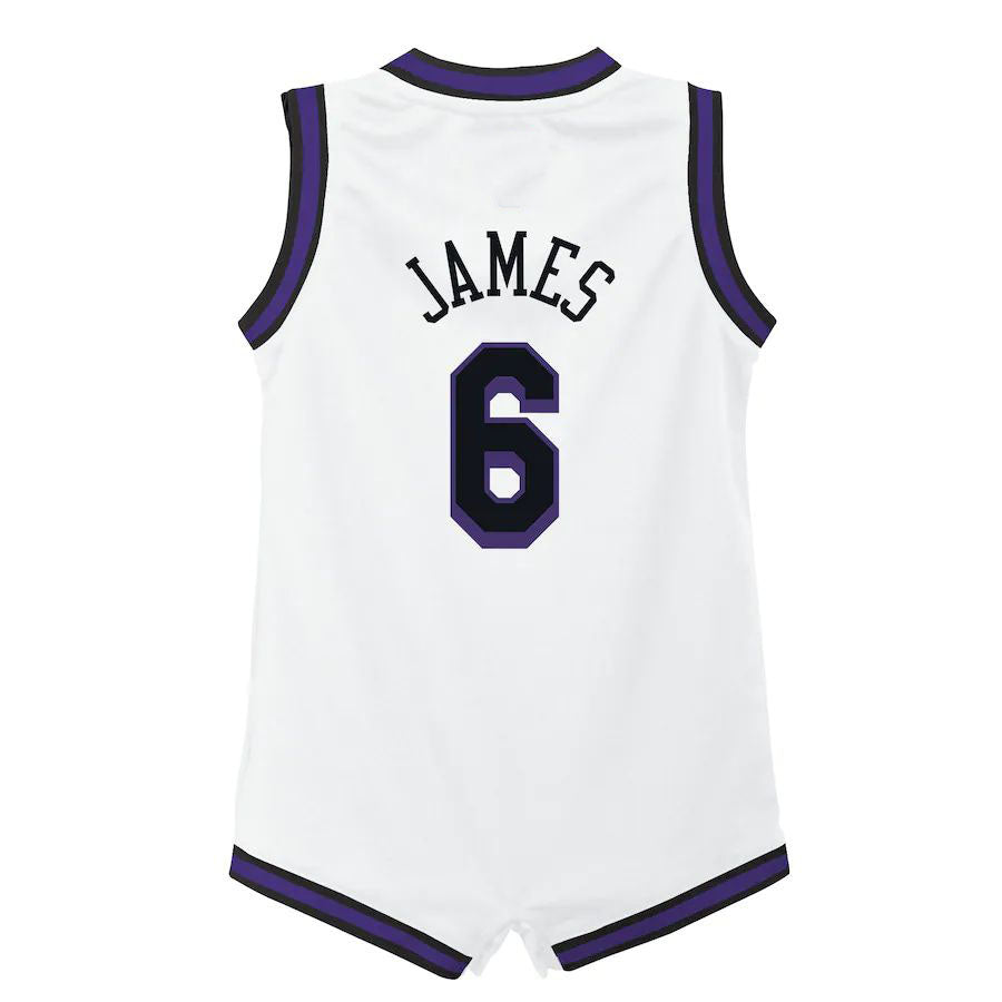 LA.Lakers #6 LeBron James Infant 2022-23 Replica Jersey City Edition White Stitched American Basketball Jersey UNEC