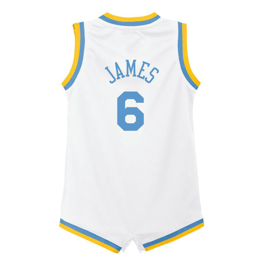 LA.Lakers #6 LeBron James Infant 2022-23 Swingman Jersey White Classic Edition White Stitched American Basketball Jersey UNEC