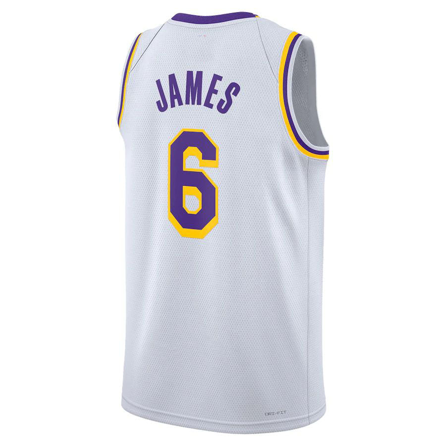 LA.Lakers #6 LeBron James Unisex 2022-23 Swingman Jersey White Association Edition Stitched American Basketball Jersey UNEC