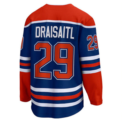 E.Oilers #29 Leon Draisaitl Fanatics Branded Home Premier Breakaway Player Jersey Royal Stitched American Hockey Jersey UNEC