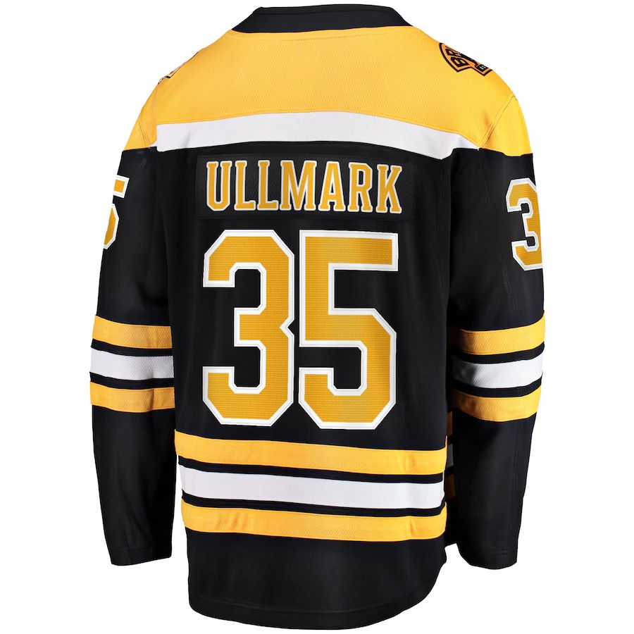 B.Bruins #35 Linus Ullmark Boston Branded Home Breakaway Player Jersey Black Stitched American Hockey Jersey UNEC