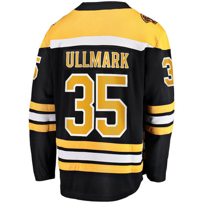 B.Bruins #35 Linus Ullmark Boston Branded Home Breakaway Player Jersey Black Stitched American Hockey Jersey UNEC