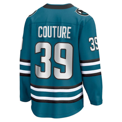 SJ.Sharks #39 Logan Couture Fanatics Branded Home Premier Breakaway Player Jersey Teal Stitched American Hockey Jersey UNEC