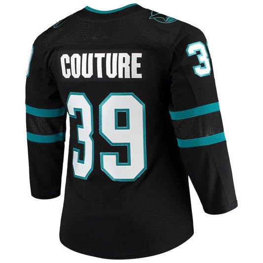 SJ.Sharks #39 Logan Couture Alternate Authentic Player Jersey Black Stitched American Hockey Jersey UNEC
