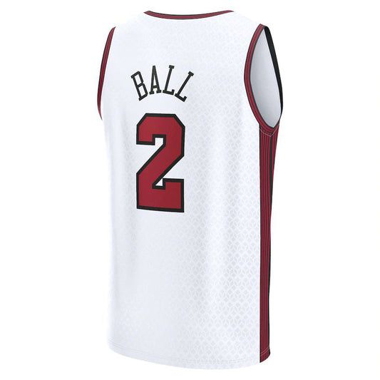 C.Bulls #2 Lonzo Ball Fanatics Branded 2022-23 Fastbreak Jersey City Edition White Stitched American Basketball Jersey UNEC