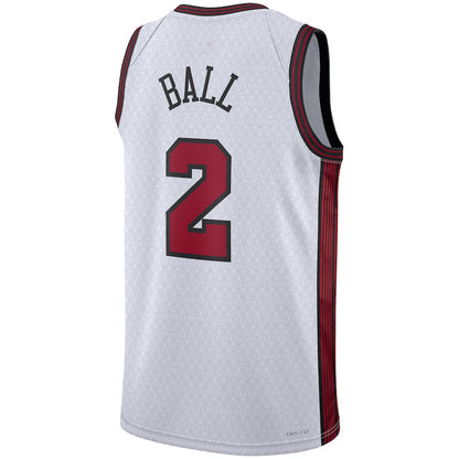 C.Bulls #2 Lonzo Ball Unisex 2022-23 Swingman Jersey City Edition White Stitched American Basketball Jersey UNEC