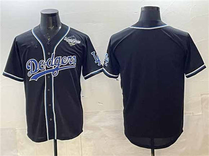 Los Angeles Dodgers Blank Black Fashion 2025 World Series Cool Base Stitched Baseball Jersey