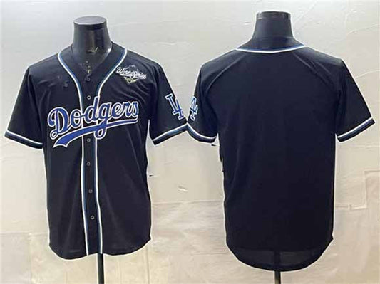 Los Angeles Dodgers Blank Black Fashion 2025 World Series Cool Base Stitched Baseball Jersey