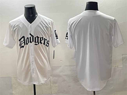 Los Angeles Dodgers Blank White 2025 LA Gothic Style Vapor Premier Limited Stitched Baseball Jersey