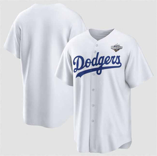 Los Angeles Dodgers Blank White 2025 World Series Home Cool Base Stitched Baseball Jersey