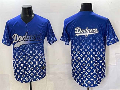 Los Angeles Dodgers Team Big Logo Blue Limited Stitched Baseball Jersey