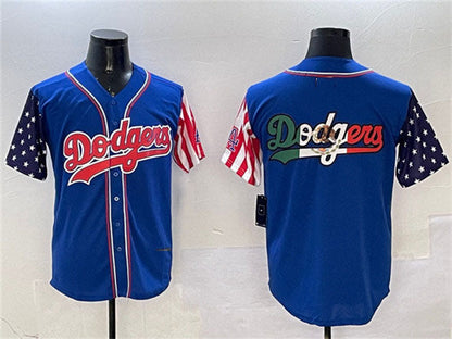 Los Angeles Dodgers Team Big Logo Royal Limited Stitched Baseball Jersey