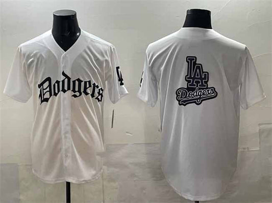 Los Angeles Dodgers Team Big Logo White 2025 LA Gothic Style Vapor Premier Limited Stitched Baseball Jersey